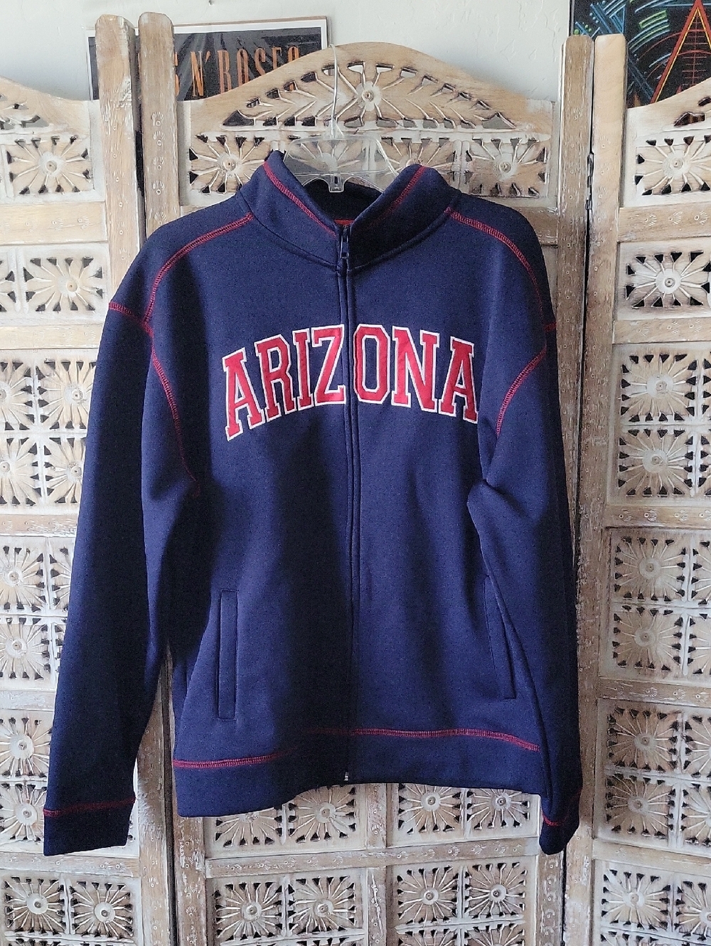Arizona Men's Navy Full Zip-Up Sweatshirt Jacket M